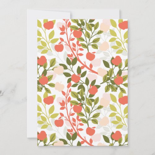 Apple Orchard Floral Garden Pattern Holiday Card