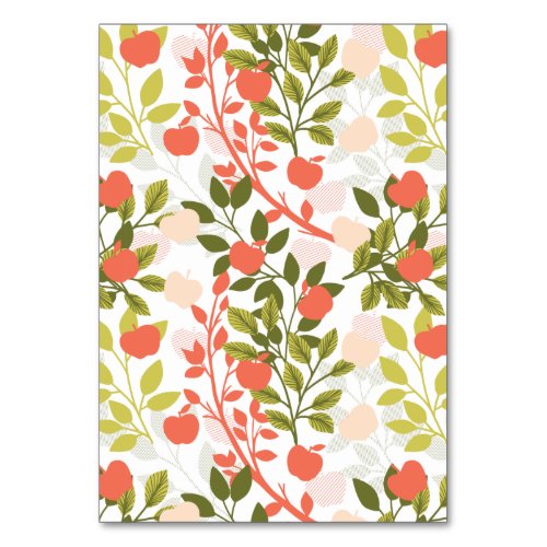 Apple Orchard Floral Garden Pattern Table Number