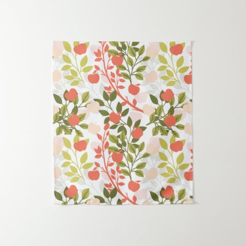 Apple Orchard Floral Garden Pattern Tapestry
