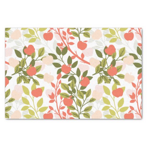 Apple Orchard Floral Garden Pattern Tissue Paper