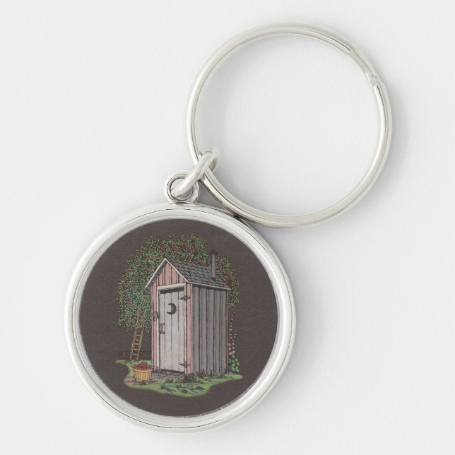 Apple Orchard Outhouse Keychain (Front)