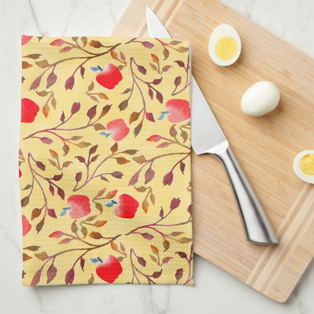 Apple Orchard red   Kitchen Towel (Quarter Fold)