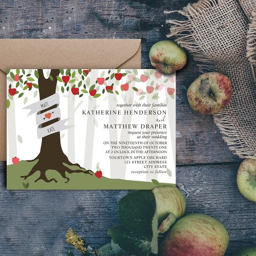 Apple Orchard Rustic Wedding Invitation