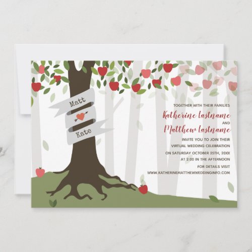 Apple Orchard Virtual Livestream Wedding Invitation