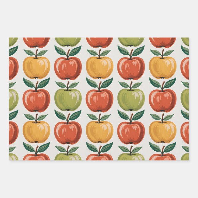 Apple Orchard Wrapping Paper Sheets (Front)