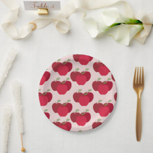 Apple Pattern 7" Round Plate for Parties or Events