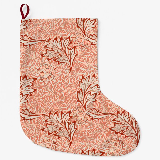 Apple Pattern (by William Morris) Large Christmas Stocking (Front)