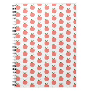 Apple Pattern   Cute Teacher Modern Scandi Pink Notebook