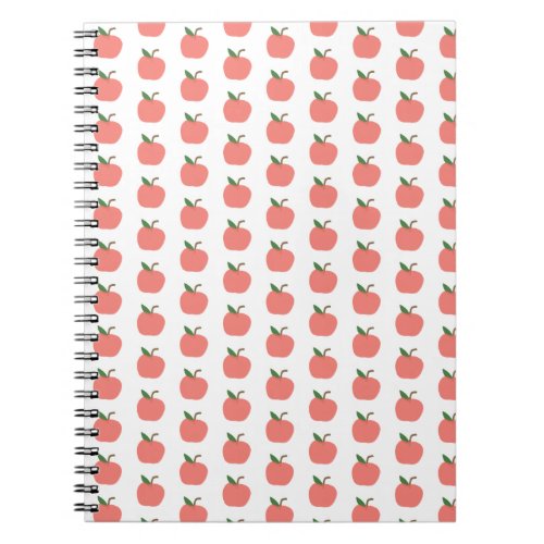 Apple Pattern  Cute Teacher Modern Scandi Pink Notebook