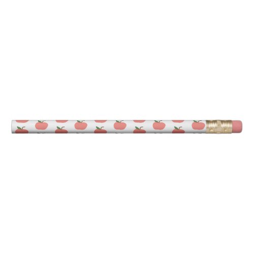 Apple Pattern  Cute Teacher Modern Scandi Pink Pencil