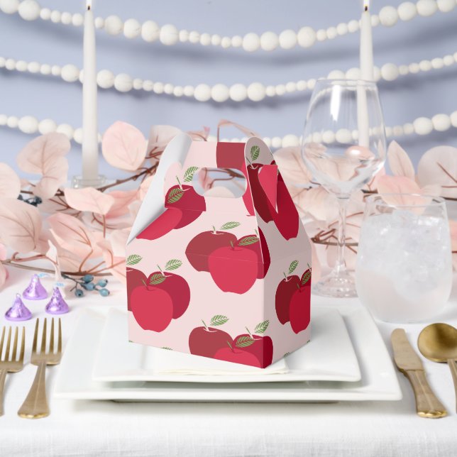 Apple Pattern Gable Favor Box for Party Gifts (Wedding)