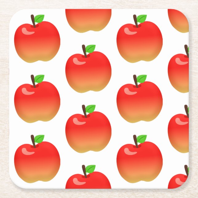 Apple pattern Paper Coaster for Party Celebration (Front)