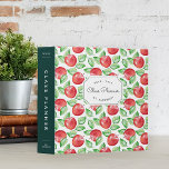 Apple Pattern Personalized Teacher 3 Ring Binder<br><div class="desc">Organize your school year with this patterned binder featuring vibrant red watercolor apples and green leaves. Personalize the front (shown with the school year,  "class planner" and teacher's name) and customize the spine with the binder's contents for easy organizing.</div>