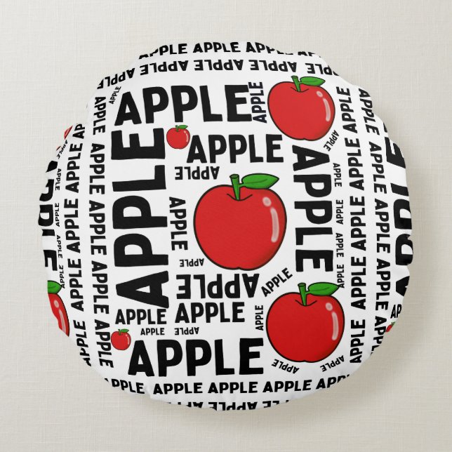APPLE PATTERN ROUND PILLOW (Front)