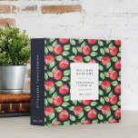 Apple Patterned Personalized Homeschool Portfolio 3 Ring Binder<br><div class="desc">Organize your home school year with this patterned binder featuring vibrant red watercolor apples and green leaves on a rich navy blue background. Personalize the front (shown with the school year,  "homeschool portfolio" and homeschool or family name) and customize the spine with the binder's contents for easy organizing.</div>