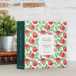 Apple Patterned Personalized Homeschool Portfolio 3 Ring Binder<br><div class="desc">Organize your home school year with this patterned binder featuring vibrant red watercolor apples and green leaves. Personalize the front (shown with the school year,  "homeschool portfolio" and homeschool or family name) and customize the spine with the binder's contents for easy organizing.</div>