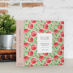 Apple Patterned Personalized Homeschool Portfolio 3 Ring Binder<br><div class="desc">Organize your home school year with this patterned binder featuring vibrant red watercolor apples and green leaves on a pastel blush pink background. Personalize the front (shown with the school year,  "homeschool portfolio" and homeschool or family name) and customize the spine with the binder's contents for easy organizing.</div>