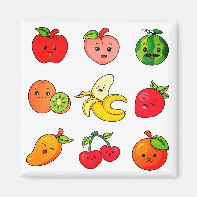 Apple, Peach, Watermelon Magnet (Front)