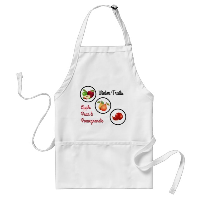 Apple, Pear & Pomegranate Design Adult Apron (Front)