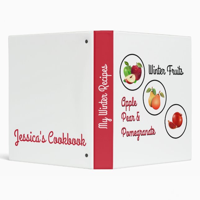Apple, Pear & Pomegranate Image 3 Ring Binder (Background)