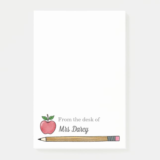 Apple Pencil Personalized Teacher Notes (Front)
