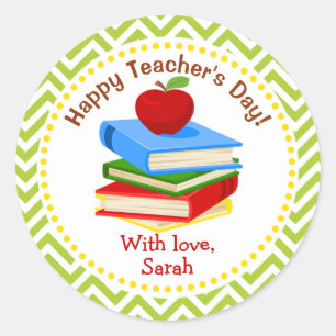 Apple Personalized Teacher Gifts Classic Round Sticker