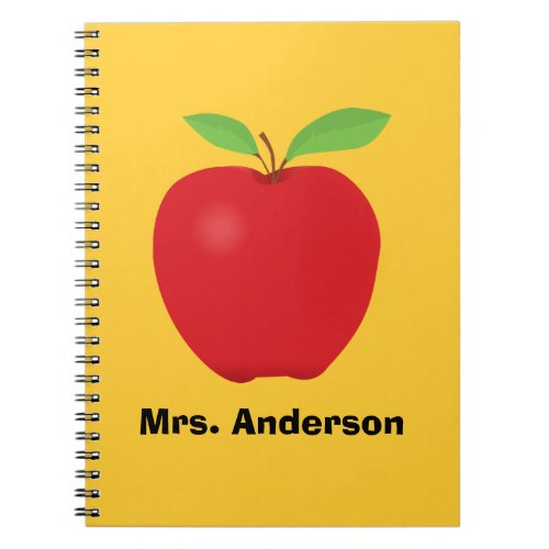 Apple personalized with teacher name notebook - Apple personalized with teacher name notebook