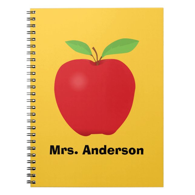 Apple personalized with teacher name notebook (Front)