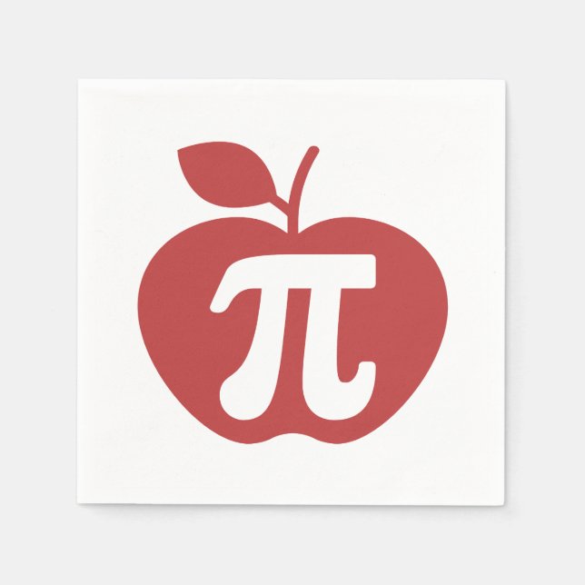 Apple Pi 3.14 Math Pi Day Napkins (Front)