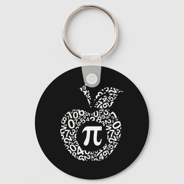 Apple Pi Algebra Sign Math Funny Pi Day Gift  Keychain (Front)