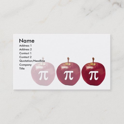 Customizable apple pi business card