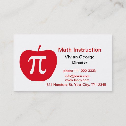 Customizable Apple Pi Business Card Templates