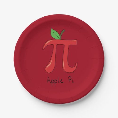 Apple Pi Cute Math Pi Day Party Paper Plates