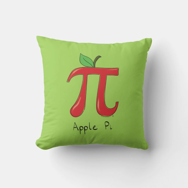 Apple Pi Cute Math Pi Day Pillow (Front)