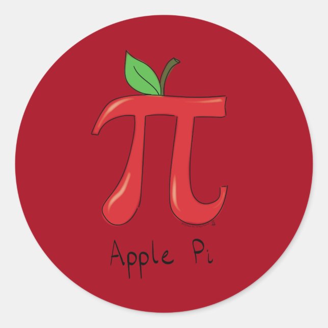 Apple Pi Cute Math Pi Day Stickers (Front)