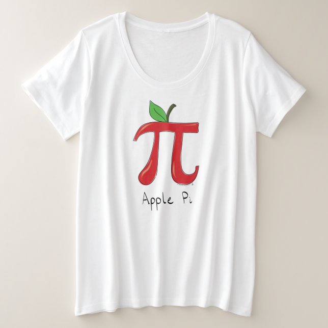 Apple Pi Cute Math Pi Day Women's Plus Size Tshirt (Design Front)