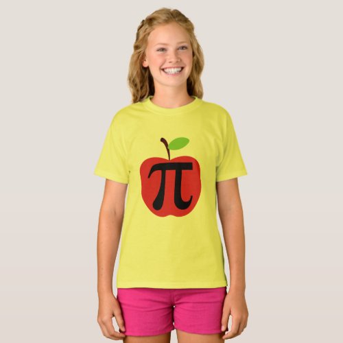 Apple Pi Day Funny Math Pie Girls  T_Shirt