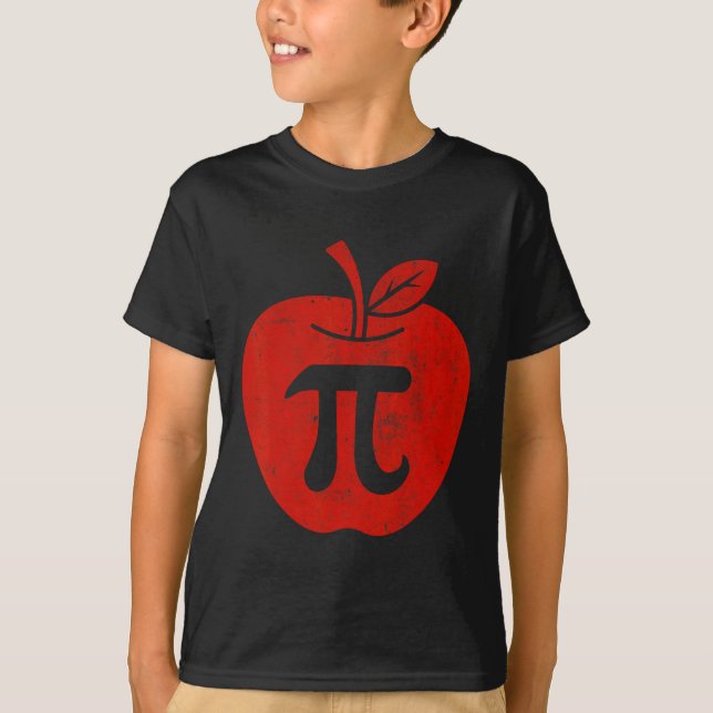 Apple Pi Day Pi Symbol Kids Toddler Youth Boys Gir T-Shirt (Front)