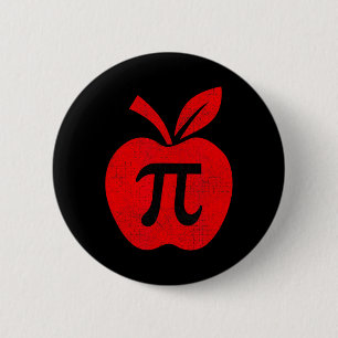 Apple Pi Day Tee Math Teacher Pi Math Kids Button