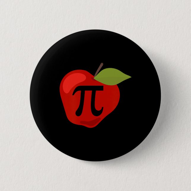 Apple Pi Funny Math Teacher Thanksgiving Pie Day G Button (Front)