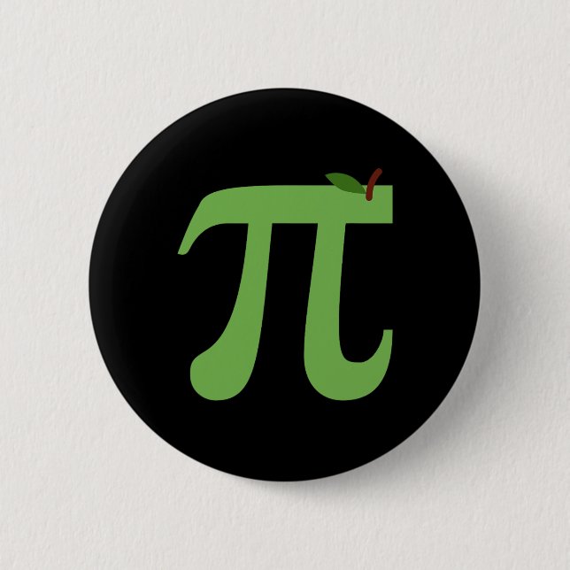Apple Pi Funny Maths Pi Day Pie Joke For Math Love Button (Front)