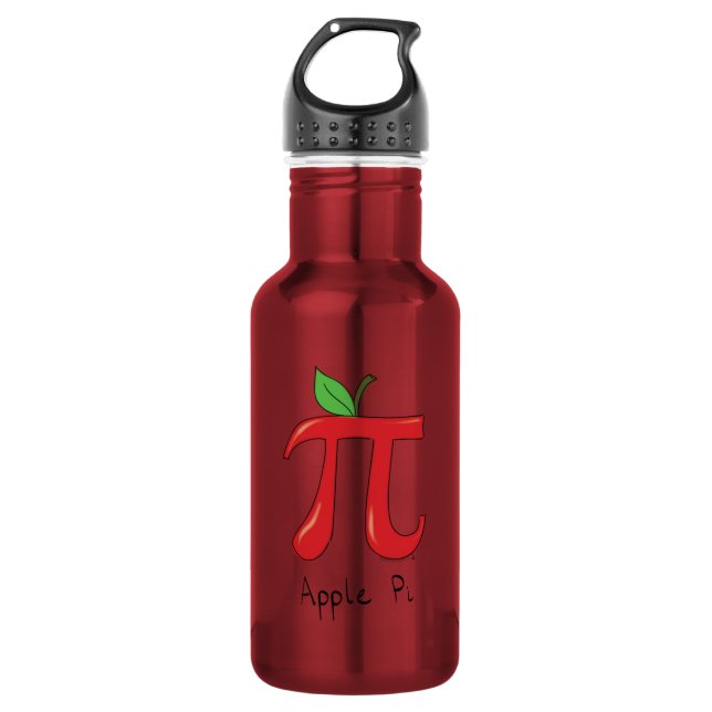 Apple Pi Symbol Math Teacher Stainless Steel Water Bottle (Front)