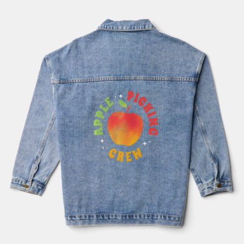 Apple Picking Crew Cute Orchard Autumn Harvest Fal Denim Jacket