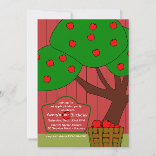 Apple Picking Fun Invitation