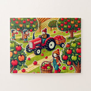 Apple picking on the farm jigsaw puzzle