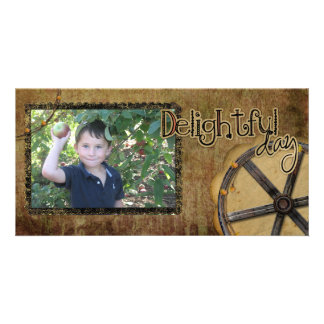 apple picking photo card