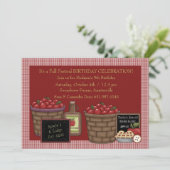Apple Picking Time - Birthday Party  Invitation (Standing Front)