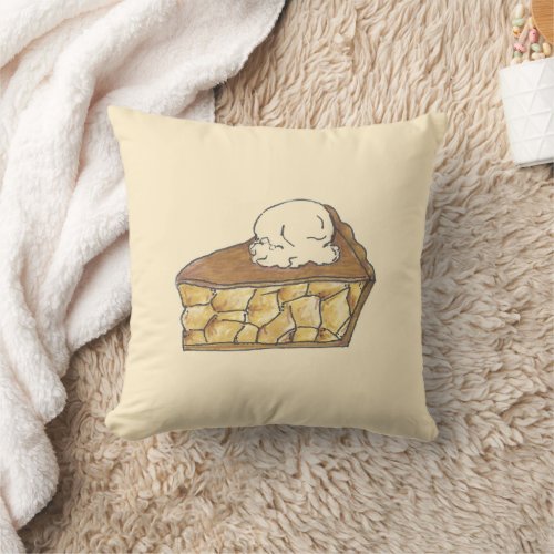 Apple Pie A La Mode Dessert Bakery Pastry Food Throw Pillow