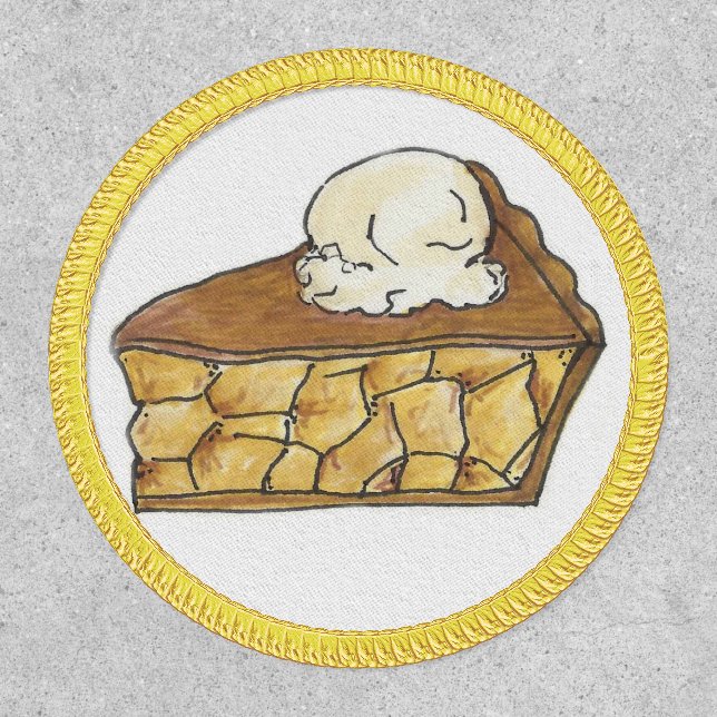 Apple Pie a la Mode Ice Cream Fruit Slice Piece Patch (Front)