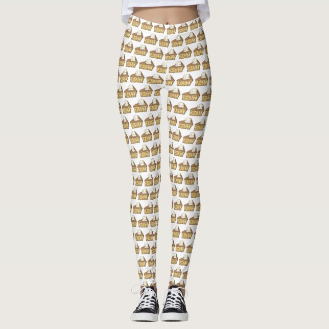 Apple Pie A La Mode Ice Cream Pies Slice Dessert Leggings (Front)